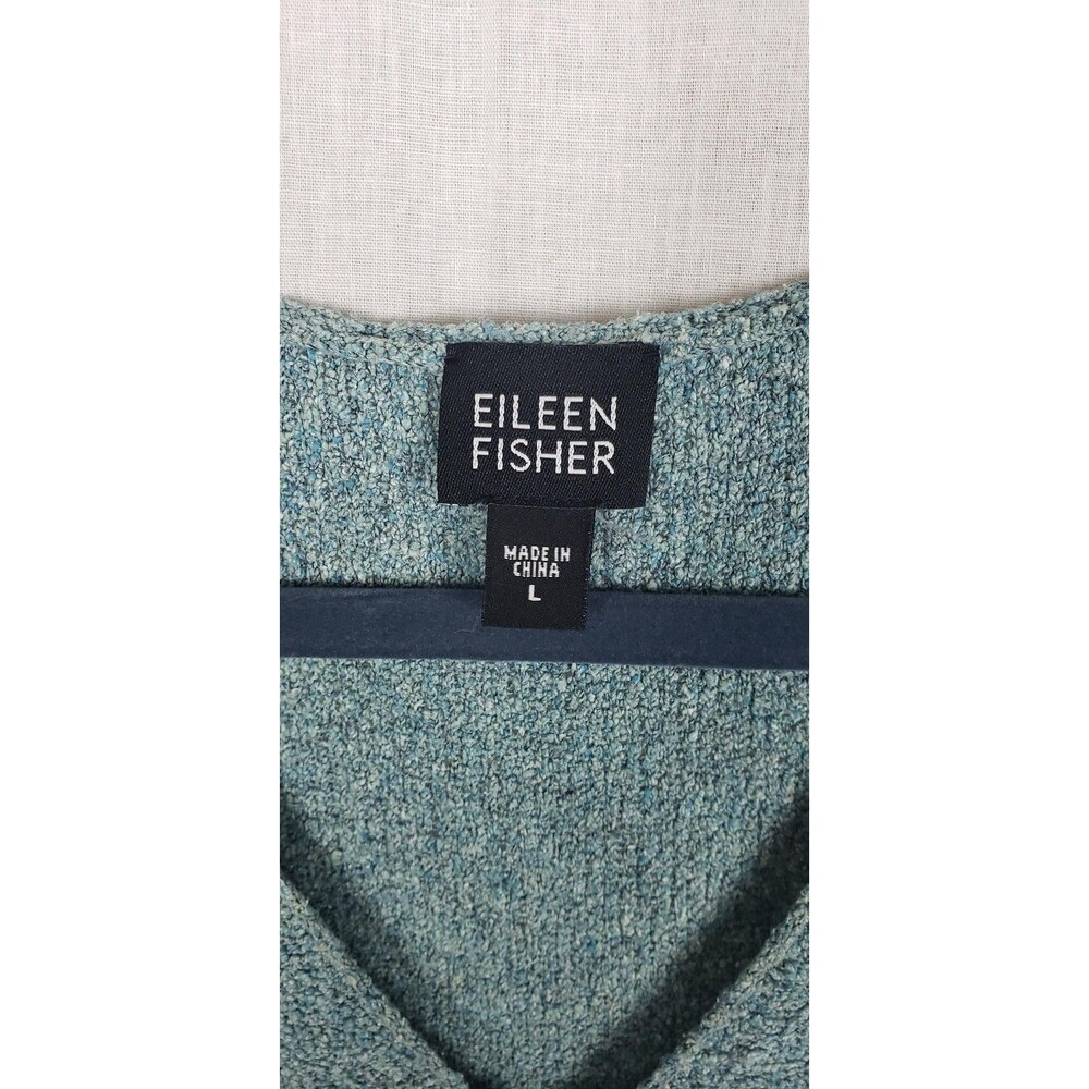 Eileen Fisher Knit Tank Sweater L Speckled Green Silk Blend Casual Work‎ Minimal - Picture 3 of 8
